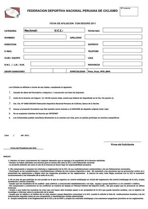 FICHA DE AFILIACION CON SEGURO 2011