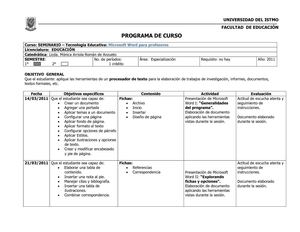 Programa del curso