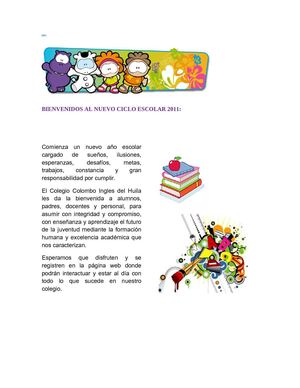 BIENVENIDOS AL NUEVO CICLO ESCOLAR 2011