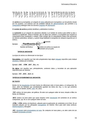Tipos de archivo y extensiones