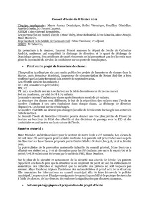 compte rendu du conseil d'école du deuxième trimestre