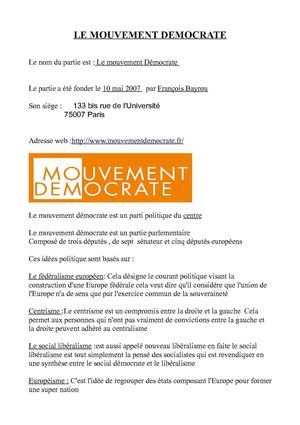 Mouvement Démocrate 
