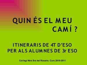 ELECCIÓ D'ITINERARIS