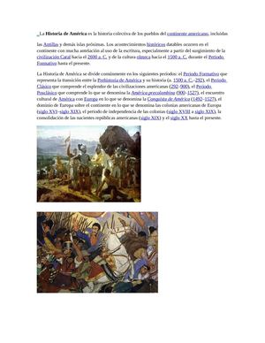la historia de america