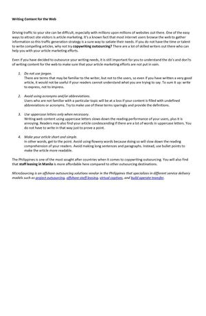 Writing Content for the Web