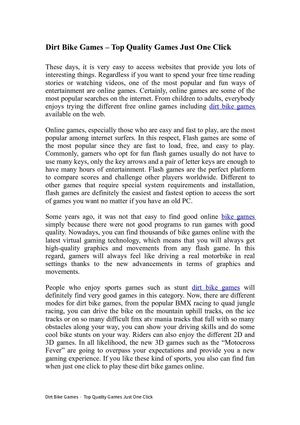 Dirt Bike Games – Top Quality Games