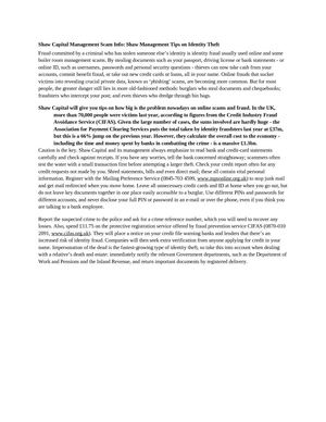 Shaw Capital Management Scam Info: Shaw Management Tips on Identity Theft