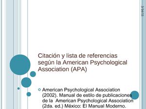 Citación y lista de referencias
