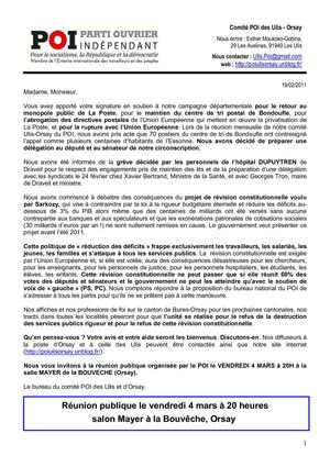 lettre POI aux signataires Appel Poste