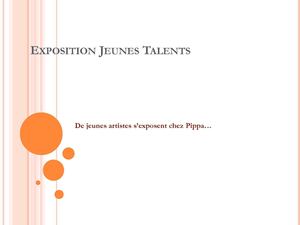 Exposition Jeunes Talents