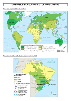 Les inégalités du monde actuel