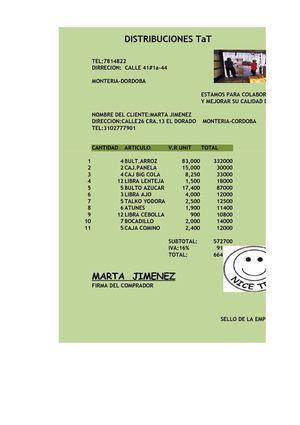 factura de yeison cardenas