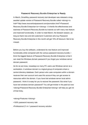 Professional 21-in-1 Password Recovery Tool is Ready