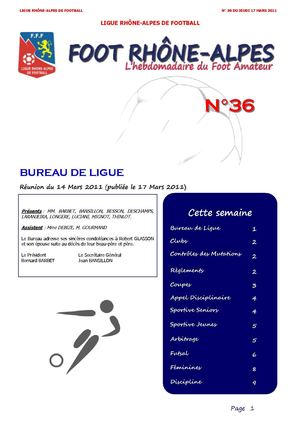 JOURNAL N°36 DU 17 MARS 2011