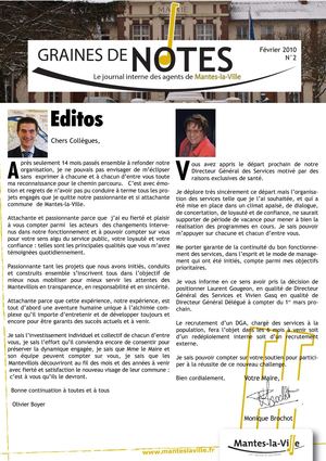 Graines de notes - Journal interne des agents de Mantes-la-Ville n°2