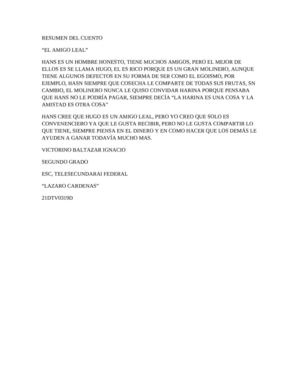 resumen del cuento "El amigo leal"