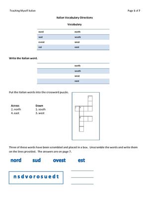 Italian Vocabulary-Asking And Giving Directions