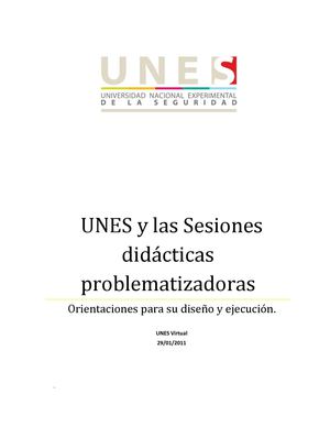Sesiones Didácticas Problematizadoras UNES
