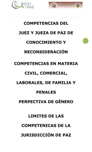 COMPETENCIAS DEL JUEZ DE PAZ