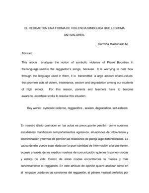 EL REGGAETON UNA FORMA DE VIOLENCIA SIMBÓLICA