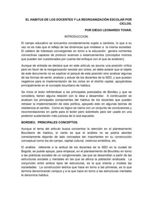 EL HABITUS DE LOS DOCENTES Y LA REORGANIZACIÓN ESCOLAR POR CICLOS
