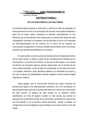 Una Panorámica Estructural: De los Mass Media a los Self Media