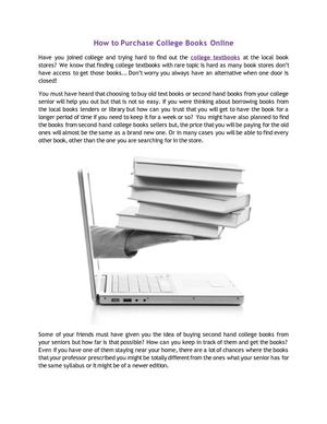 How to Purchase College Books Online