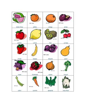 fruits et légumes à classer