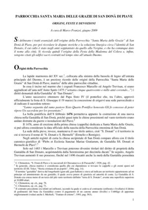 Origini feste e devozioni della Parrocchia del Duomo di San Donà