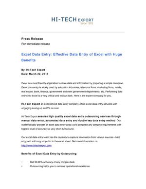 Excel Data Entry: Effective Data Entry of Excel with Huge Benefits