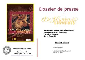 De Humanis Humoribus - Dossier de presse 11 2010