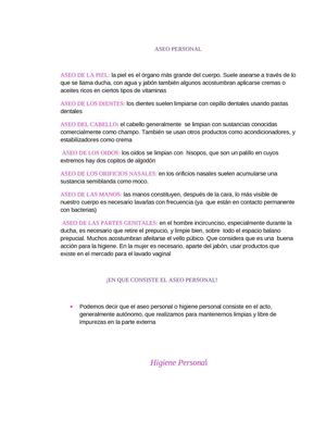ASEO PERSONAL