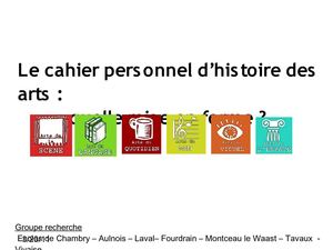 Cahier d'histoire des arts