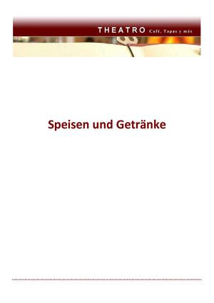 Theatro Bremen Speisekarte