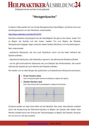 Das Herz mit seinen Herztönen und Herzgeräuschen