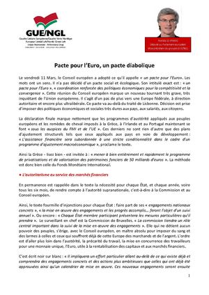 Pacte pour l'euro, pacte diabolique