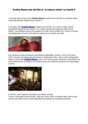 Evelina Manna star del film tv “La donna velata” su Canale 5
