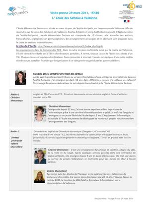 Netjournées : visite à l'école des Sartoux à Valbonne (29/03/2011)