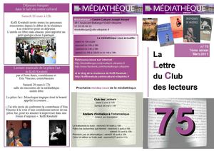 Club des lecteurs - mars 2011