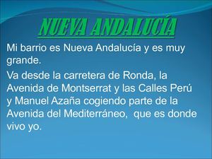 Nueva Andalucía visto por Laura López de 5º curso