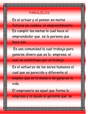 PARALELOS DE EMPRENDIMIENTO