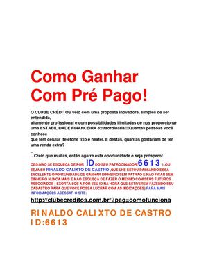 COMO GANHAR DINHEIRO COM SEU TEL PRÉ PAGO
