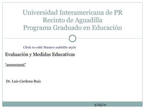 Assessment en la Evaluación