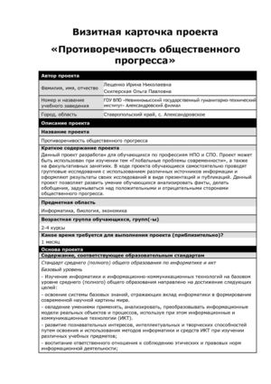 Визитная карточка проекта ЛещСкип