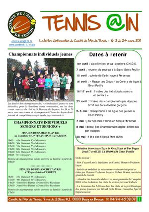 Tennis @in N°3 du 24 Mars