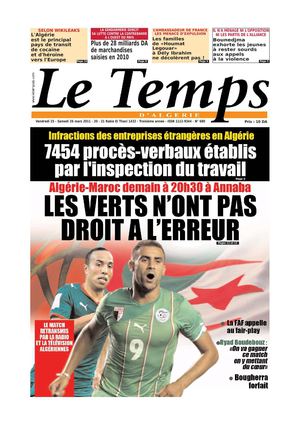 Le Temps d'Algérie Edition du Samedi 26 Mars 2011