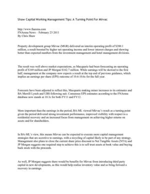 Shaw Capital Working Management Tips: A Turning Point For Mirvac