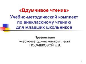 Программа Вдумчивое чтение