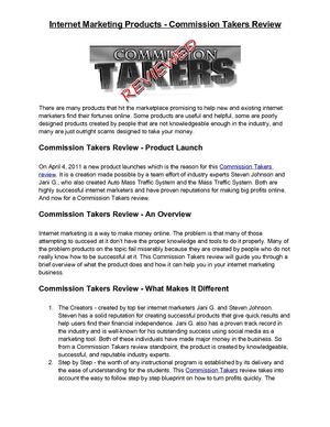 Commission Takers Review - A Quick Pre-Launch Look
