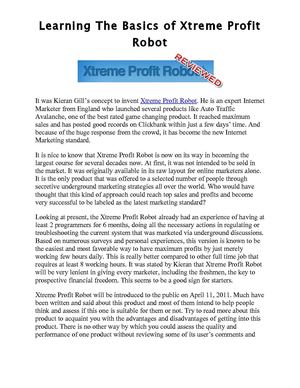 Discover The Basics Of Xtreme Profit Robot